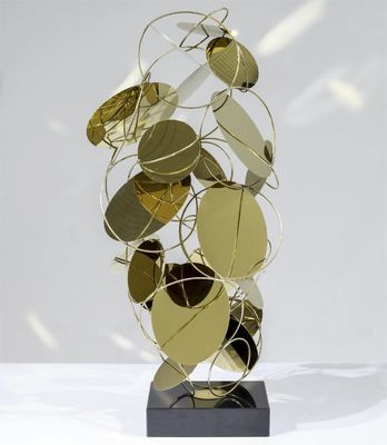 Sweet Design Modern Luxury Stainless Steel Rose Gold Floor Sculpture For Decor