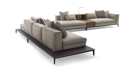 Modern Aesthetics Long L-Shaped Armchair Sofa For Hotel Lobby Villa Reception