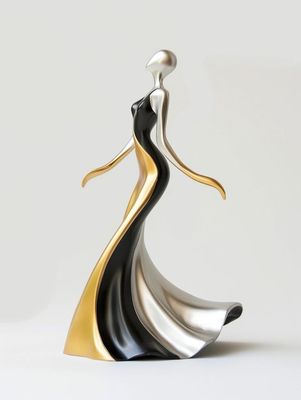 NEXTOP Simple Glamour Silhouette Dancing Metal Sculpture Hotel Villa Showpiece