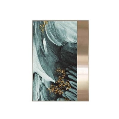 Dark Green Metallic Sandstone Painting Hotel Lobby Commercial Interior Mural
