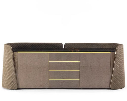 Luxury Wooden Structure Storage Sideboard Cabinet With Marble Basin Top