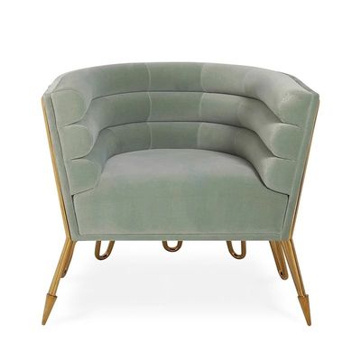 Customised Hotel Stainless Steel Single Sofa Chair With Optional Fabric And Metal Legs