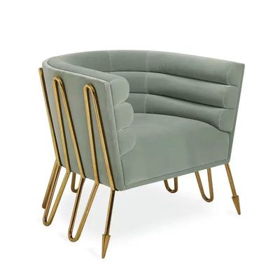 Modern Nordic Style Star Hotel Velvet Armchair for Lounge Reception Area