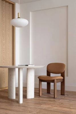 Italian Style High-end Genuine Leather Modern Hotel Leisure Dinning Chair