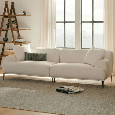 5 Star Hotel Luxury Modular Linen Fabric White Sectional Sofa For Room