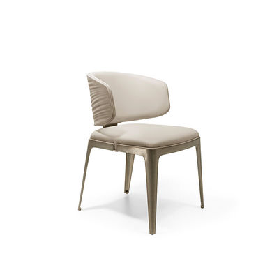 Hotel Restaurant Light Luxury Stainless Steel Leather Dining Chair